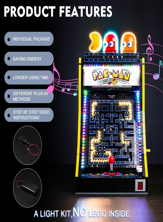 BrickBling LED Light Kit Only, Compatible with Lego 10323 PAC-Man Arcade, Music Version Lighting, Great Gift for Adults-Not Come with Model - Image 4